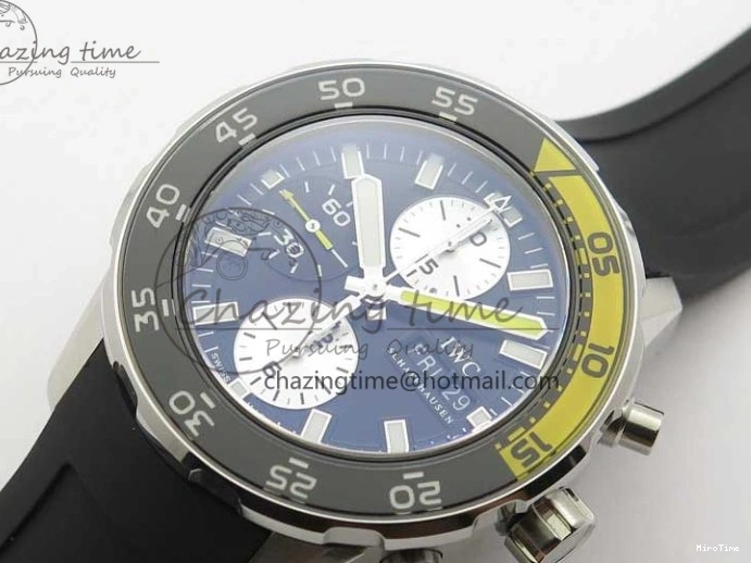 MIROTIME 0117 Aquatimer Chrono IW376702 SS BLS 1:1 Best Edition Black Dial on Black Rubber Strap A WellDesigned 7105